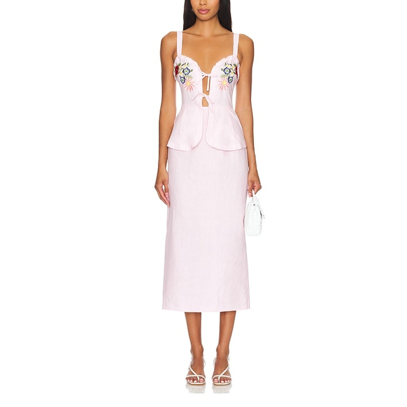 Fanm Mon Embroidered Pink Mireille Dress Size Xs